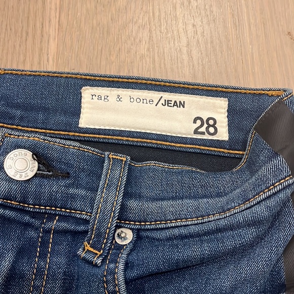 Rag & Bone High Rise Ankle Skinny Jean with Black Pinstripe - Picture 2 of 5